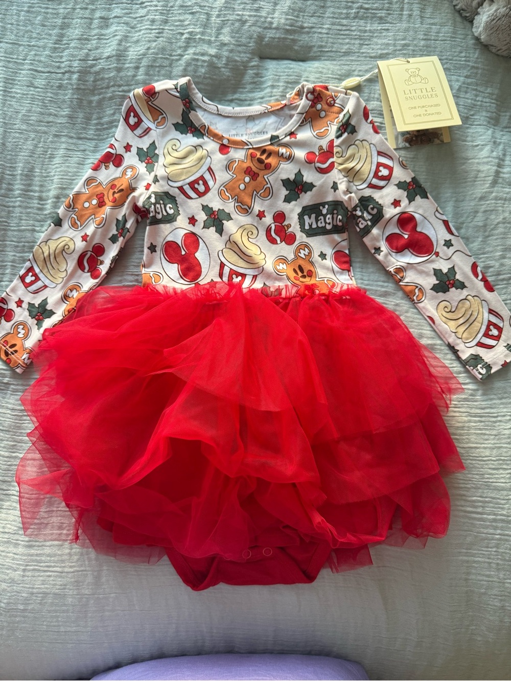 Little Snuggles Disney Red Tulle Holiday Tutu Dress